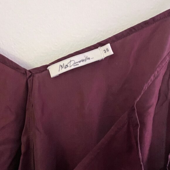 Mes Demoiselle 100% Silk Midi Slip EU 36 - Burgundy/Wine - Picture 4 of 4